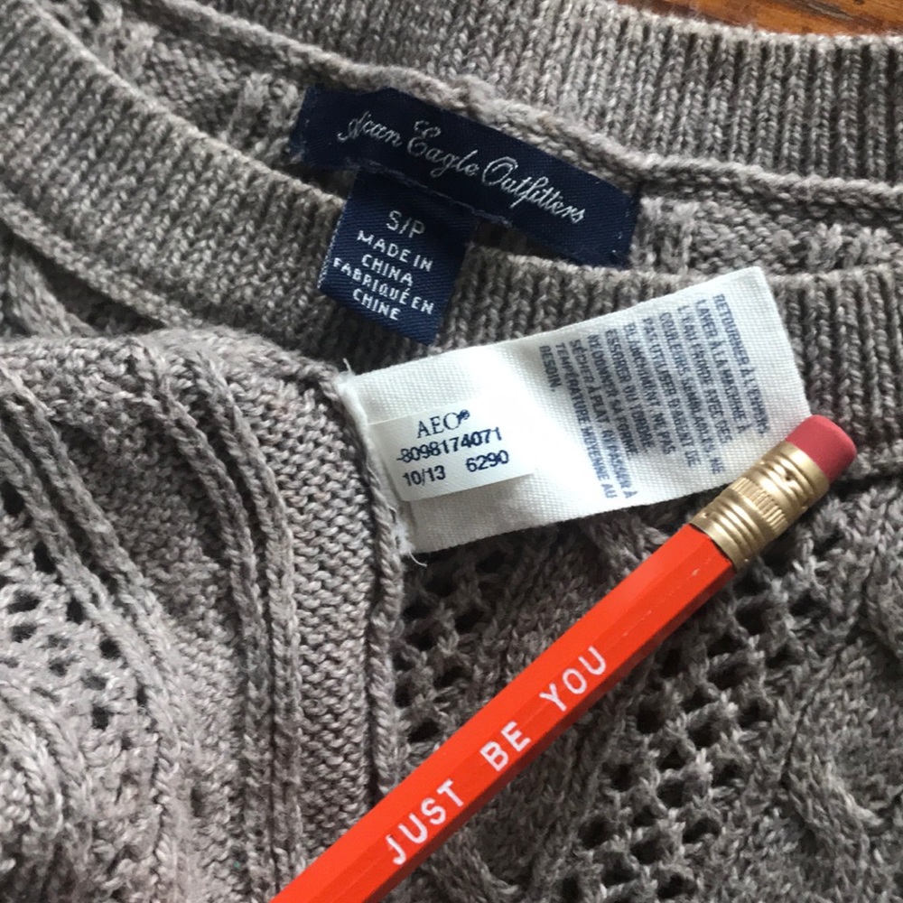 American Eagle Cableknit Sweater, Beige - Picture 4 of 8